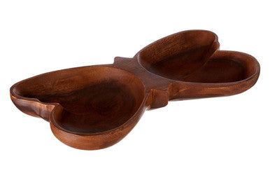 Butterfly serving dish styled with nuts and sweets