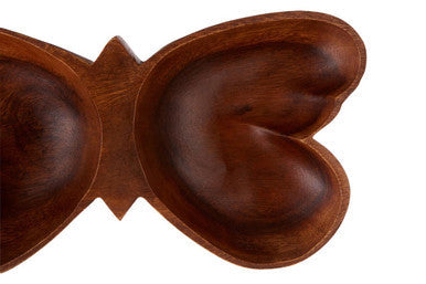 Acacia butterfly dish used as a decorative piece