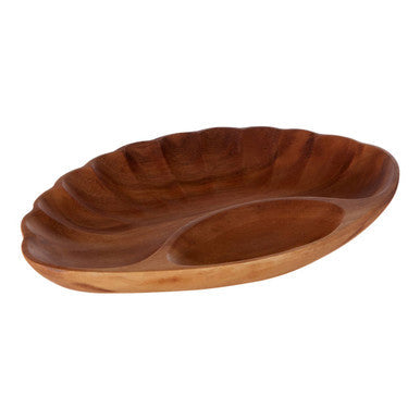 Acacia chip and dip dish shown from above