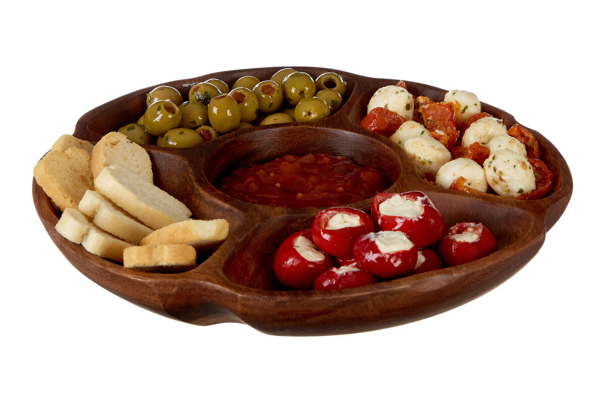 Acacia Five Section Round Serving Dish | Kora