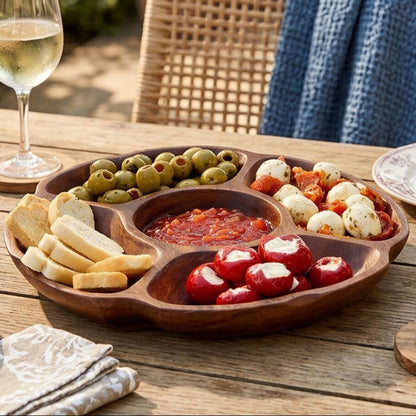 Acacia Five Section Round Serving Dish | Kora