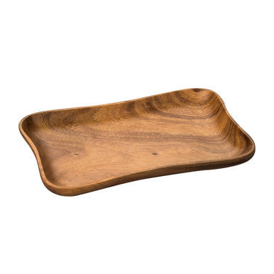 Kora acacia large curved rectangle serving dish