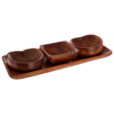Acacia 3 Piece Serving Dish Set with Tray | Kora