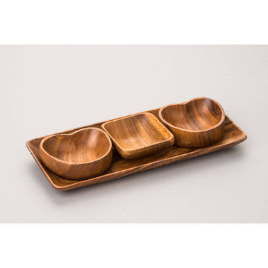 Acacia 3 Piece Serving Dish Set with Tray | Kora