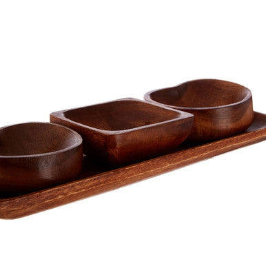 Acacia 3 Piece Serving Dish Set with Tray | Kora