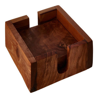 Set of 4 Olive Wood Square Coasters | Kora