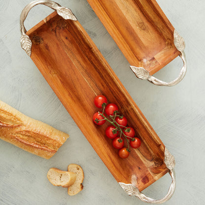 Acacia Wood Large Rectangular Serving Dish | Vine