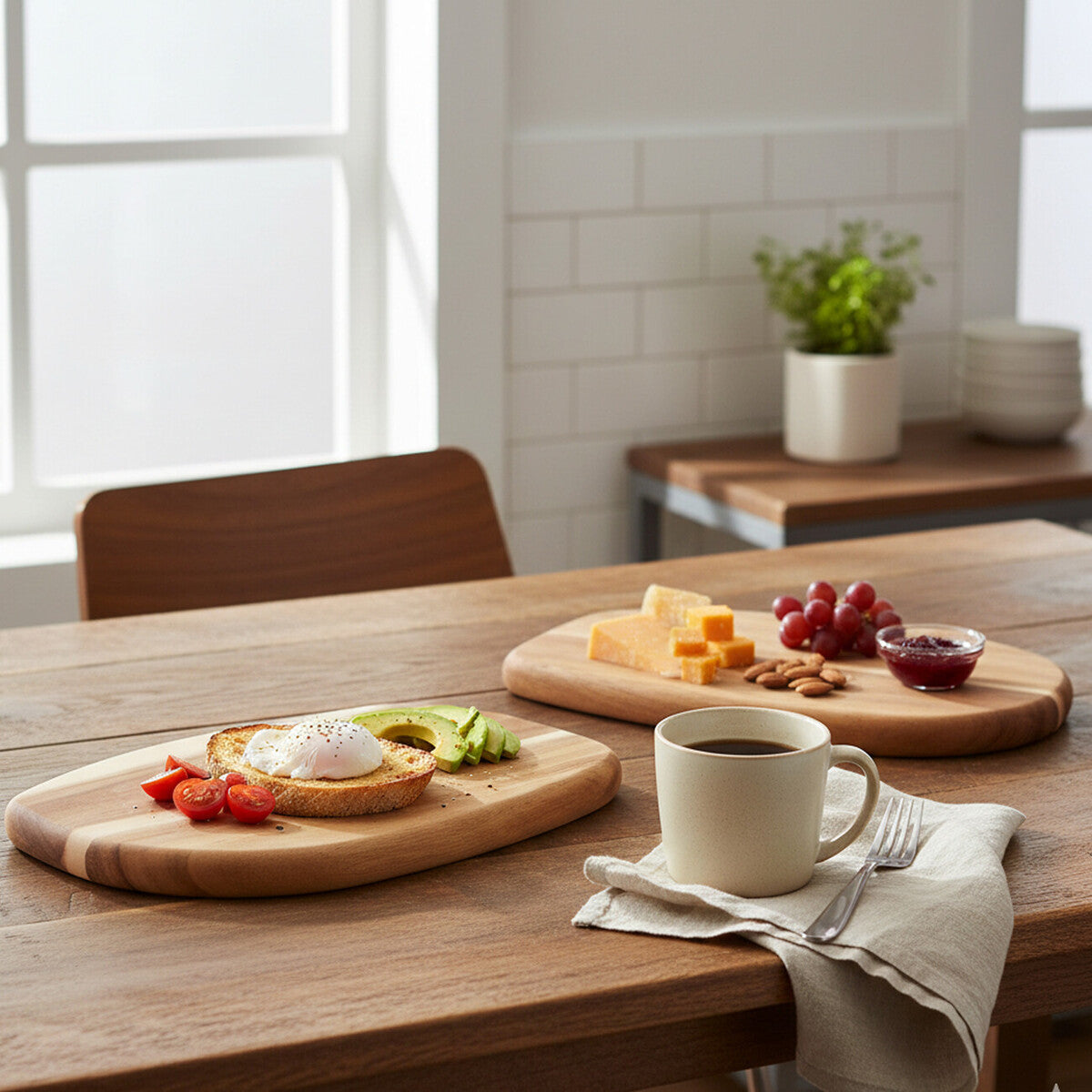 Kora Set of 2 Acacia Oval Chopping & Serving Boards