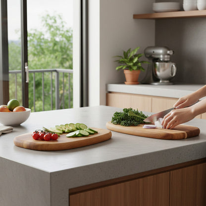 Kora Set of 2 Acacia Oval Chopping & Serving Boards