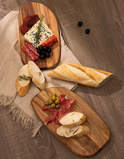 Kora Set of 2 Acacia Oval Chopping & Serving Boards