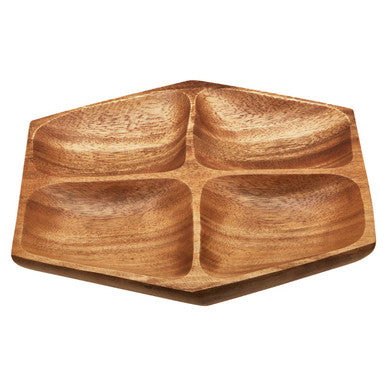 Small Four Section Serving Dish in Acacia Wood | Kora