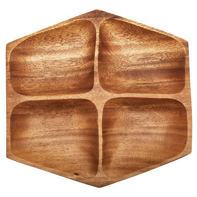 Small Four Section Serving Dish in Acacia Wood | Kora