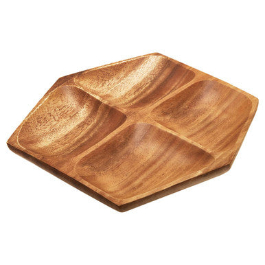 Small Four Section Serving Dish in Acacia Wood | Kora