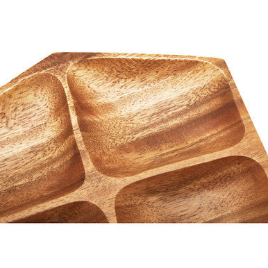 Small Four Section Serving Dish in Acacia Wood | Kora