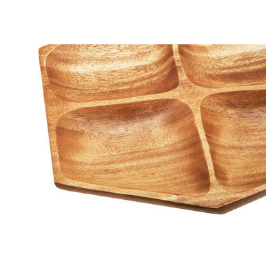 Small Four Section Serving Dish in Acacia Wood | Kora