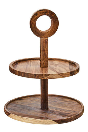 Kora Sheesham Wood 2-Tier Cake Stand