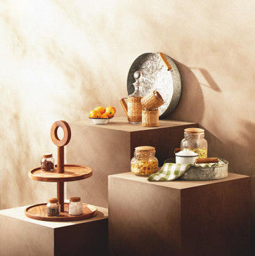 Kora Sheesham Wood 2-Tier Cake Stand
