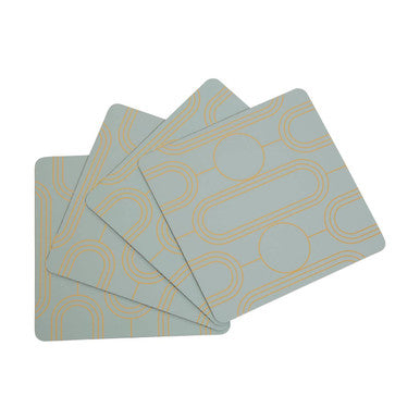 Set of 4 Green Coasters | Frosted Deco
