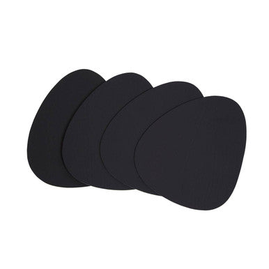 4 Piece Pebble Black Leather Coasters | Catlins