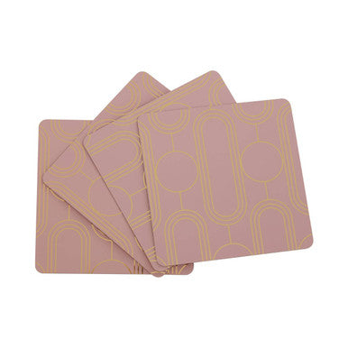 Set of 4 Pink Coasters | Frosted Deco