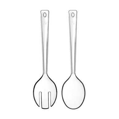 Summer Clear Plastic Salad Servers | Indoor & Outdoor Set of 2