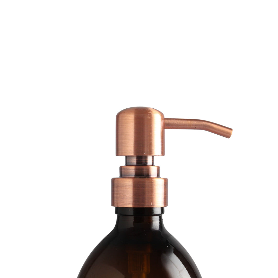 Namie Silver Wall Bracket & Amber Glass Dispenser Set