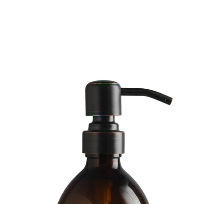 Namie Silver Wall Bracket & Amber Glass Dispenser Set