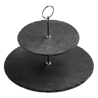 Slate 2-Tier Round Cake Stand