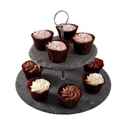 Slate 2-Tier Round Cake Stand