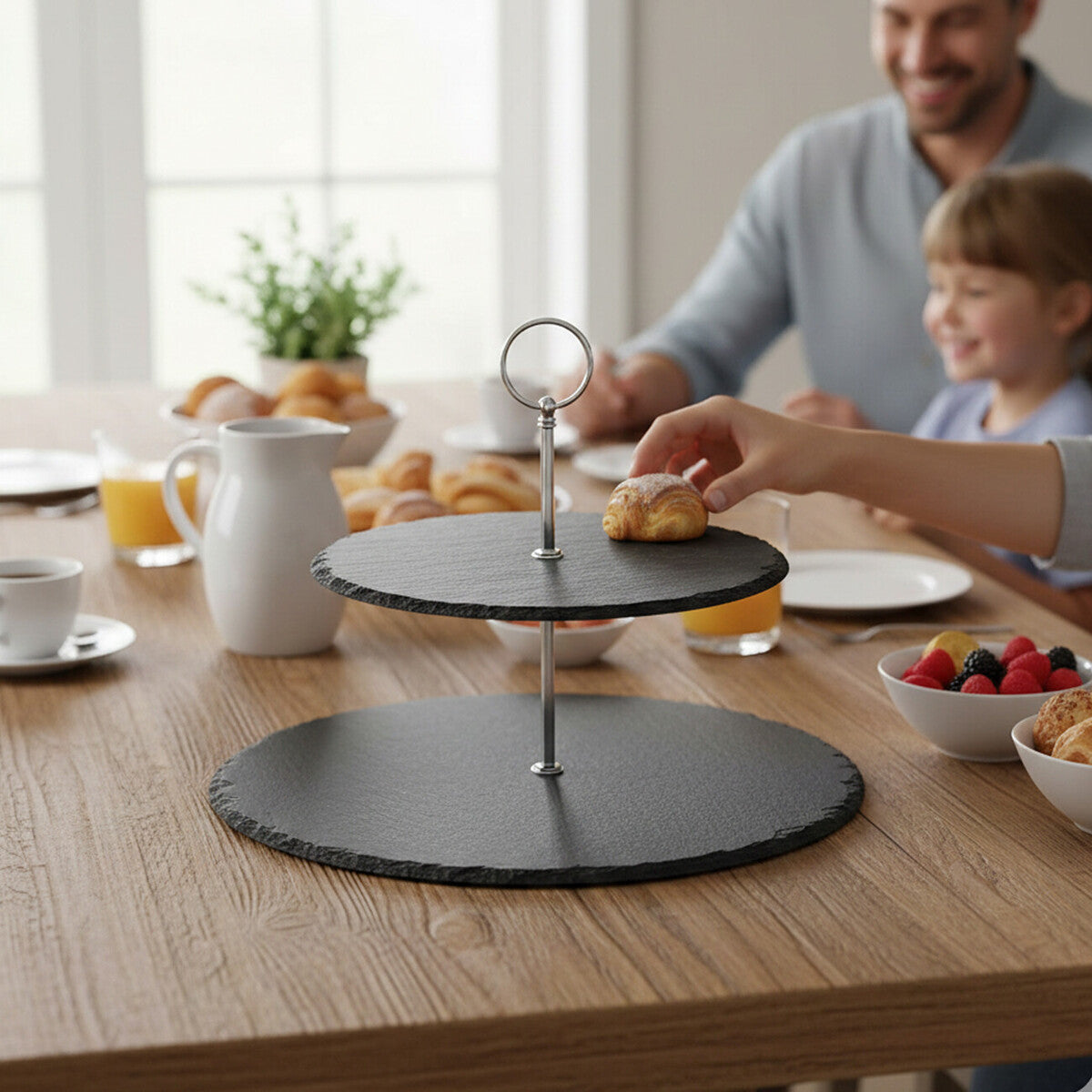 Slate 2-Tier Round Cake Stand