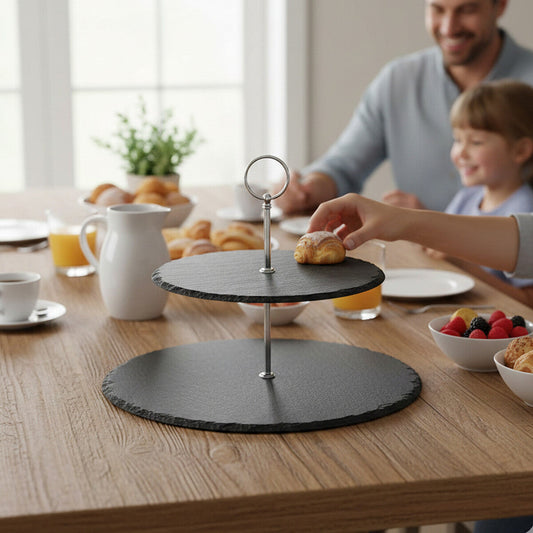 Slate 2-Tier Round Cake Stand