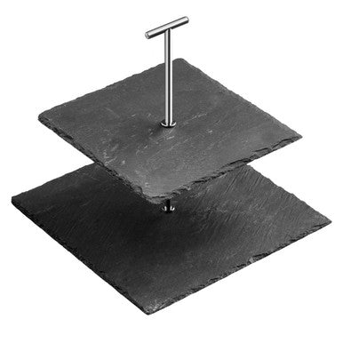 Slate 2-Tier Square Cake Stand