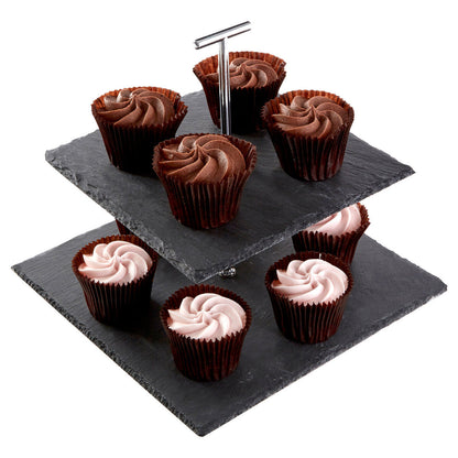 Slate 2-Tier Square Cake Stand