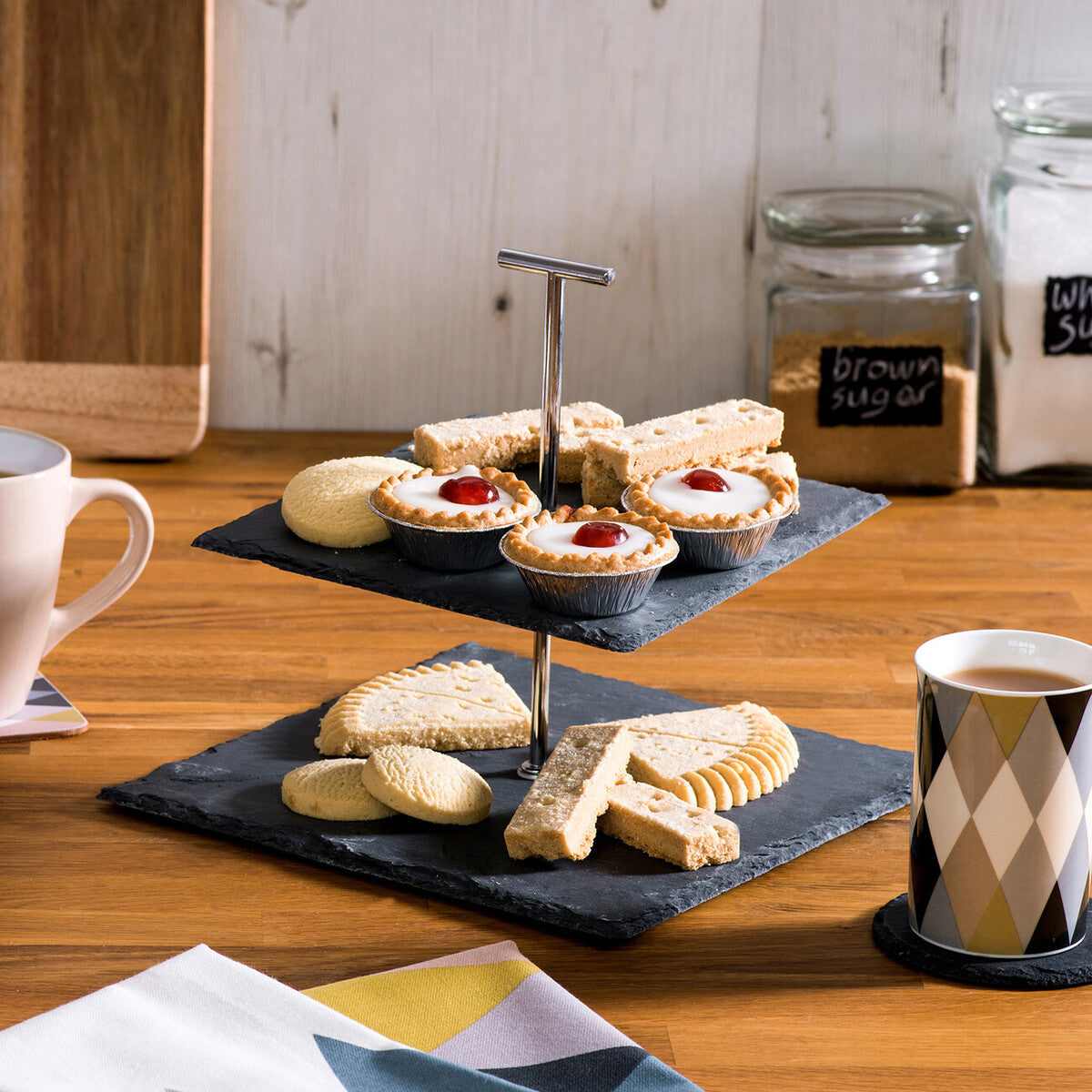 Slate 2-Tier Square Cake Stand