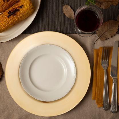 Dia Flat Gold Charger Plate, 33cm