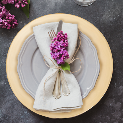 Dia Flat Gold Charger Plate, 33cm