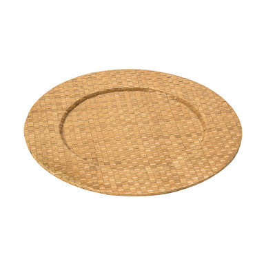 Natural woven pandanus charger plate, 33cm diameter