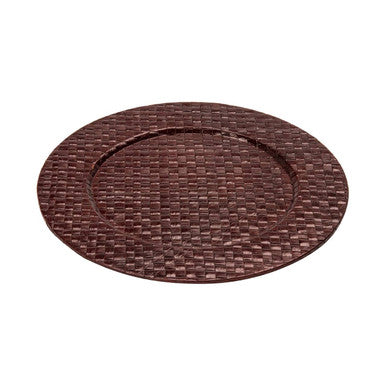 Brown woven pandanus charger plate
