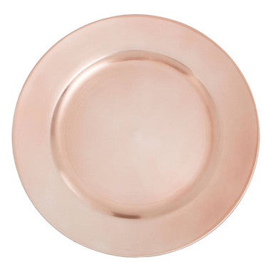 Rose gold flat style charger plate, 33cm diameter