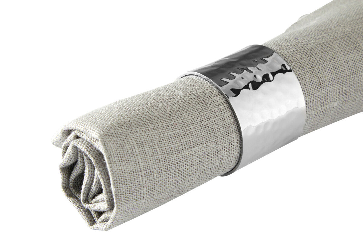 Set Of Four Silver Finish Napkin Rings