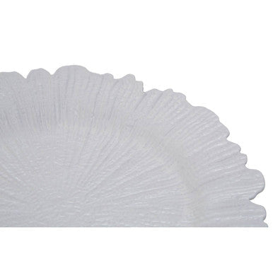 Side view of the white reef charger plate