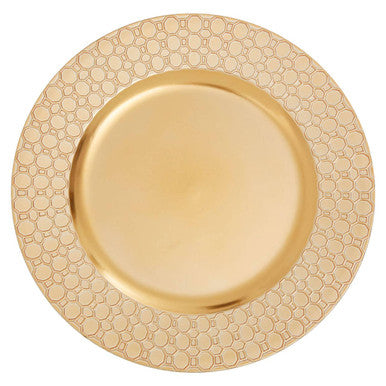 Gold honeycomb charger plate, 33cm diameter