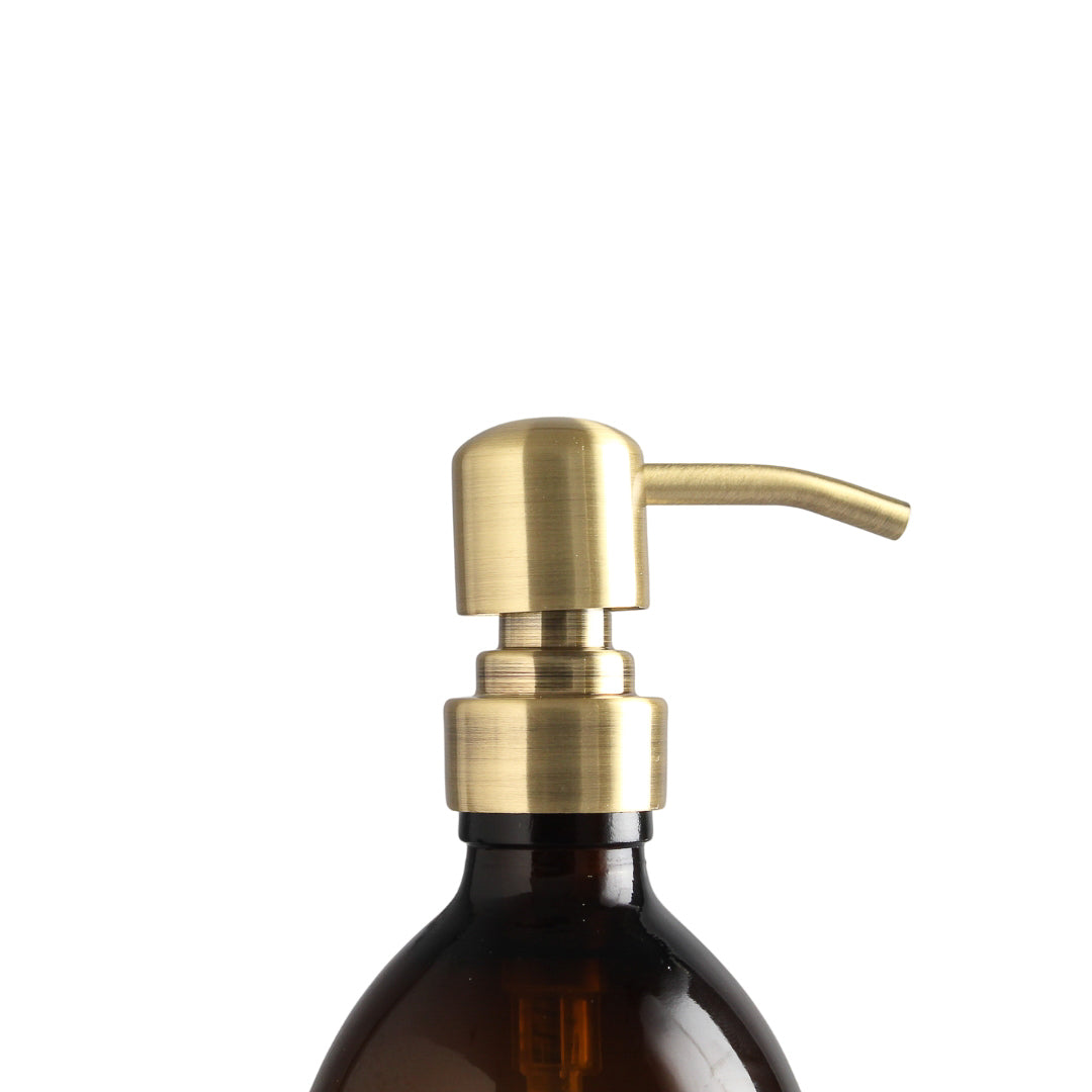 Namie Gold Wall Bracket & Amber Glass Dispenser Set