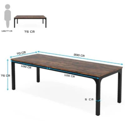 200cm Executive Conference & Computer Desk | Industrial Minimalist