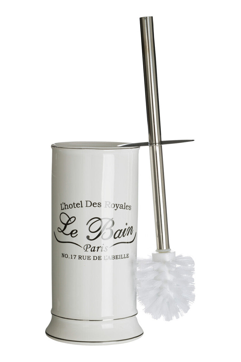 Le Bain White Stoneware Toilet Brush & Holder Set, 36 cm