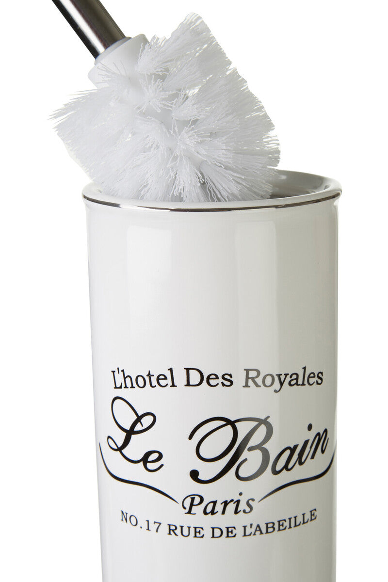Le Bain White Stoneware Toilet Brush & Holder Set, 36 cm