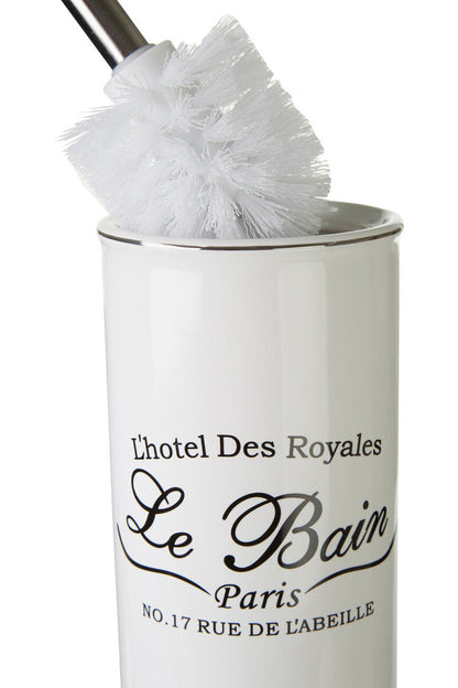 Le Bain White Stoneware Toilet Brush & Holder Set, 36 cm