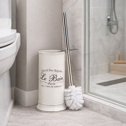 Le Bain White Stoneware Toilet Brush & Holder Set, 36 cm