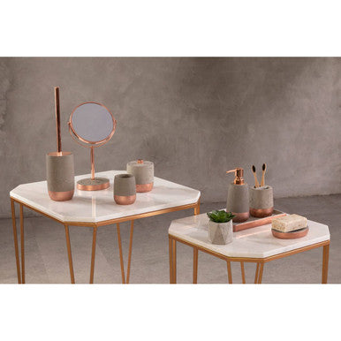 Neptune Copper Finish Round Swivel Bathroom Mirror