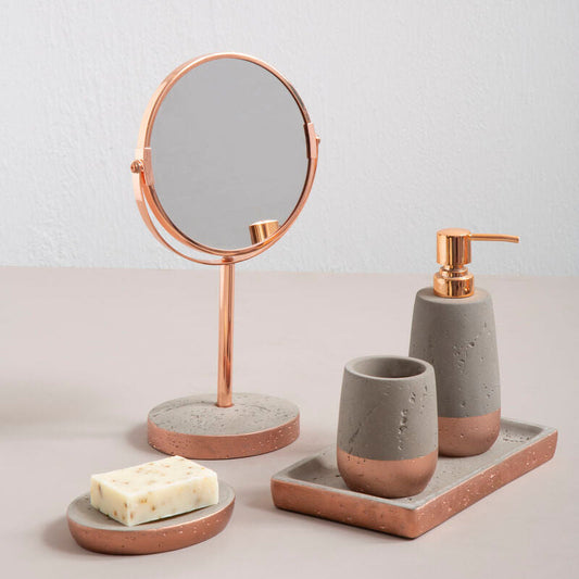 Neptune Copper Finish Round Swivel Bathroom Mirror